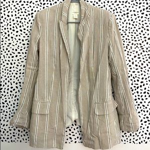 White and creme striped blazer